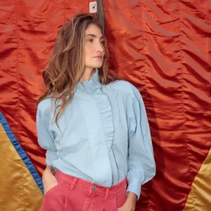 BLUSA MARIBEL VOILE AZUL
