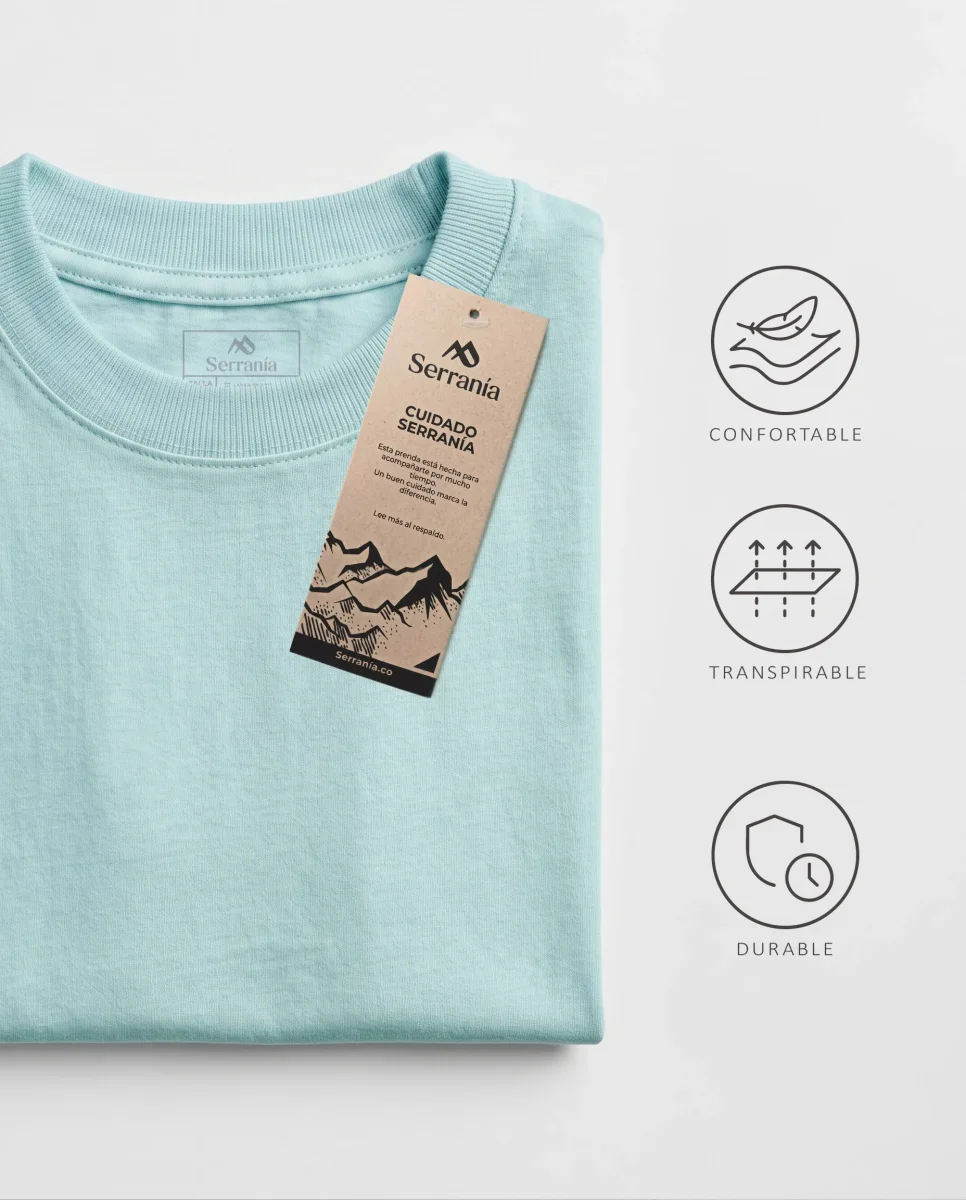 Camiseta Elegance Classic Azul Claro - Imagen 4