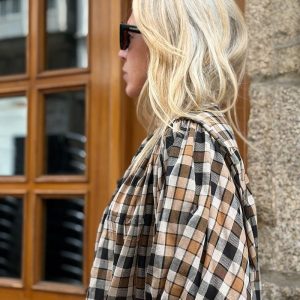 Blusa Cuadros Marrones